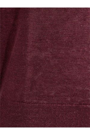 Burgundy linen blend T-shirt DIANA STUDIO | MSS25SIN57055